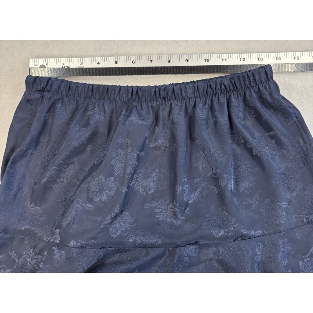 Vintage Women's 12(6/8) Navy Blue Floral Skirt BOHO Dainty Fairy Whimsical Flowy - Picture 5 of 6